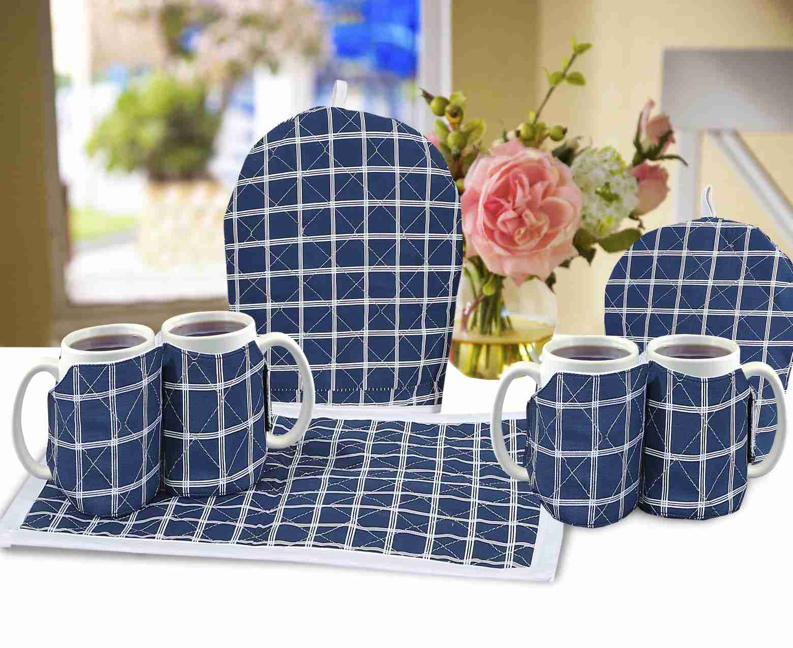 7Pcs Quilted Tea Cozy Set Maze
