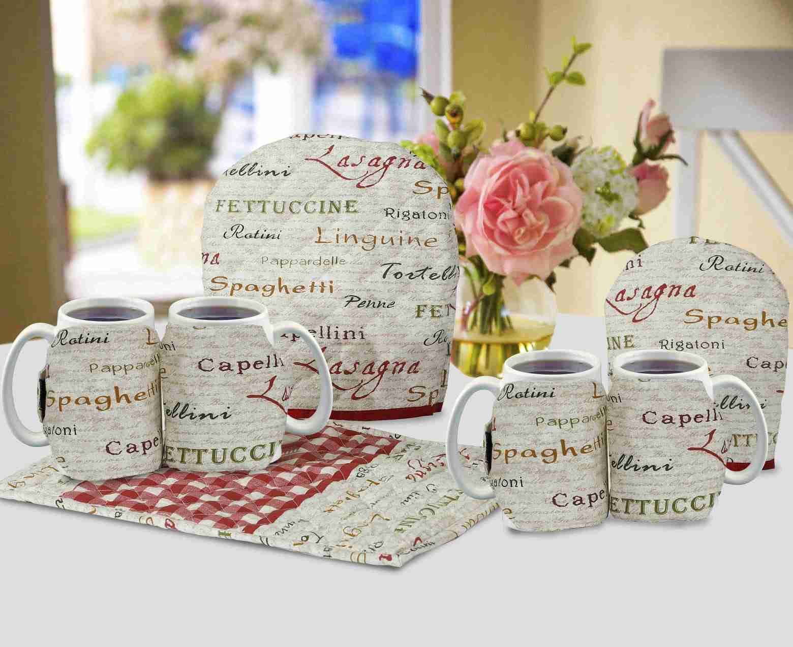 7Pcs Quilted Tea Cozy Set Maze