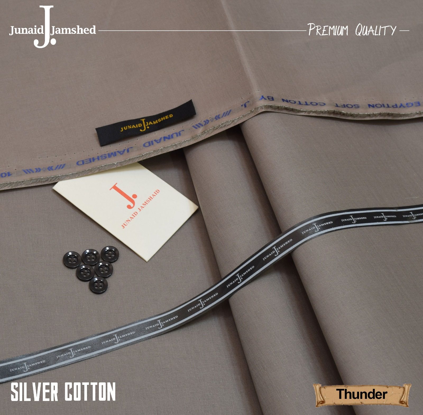 junaid jamshed silver cotton