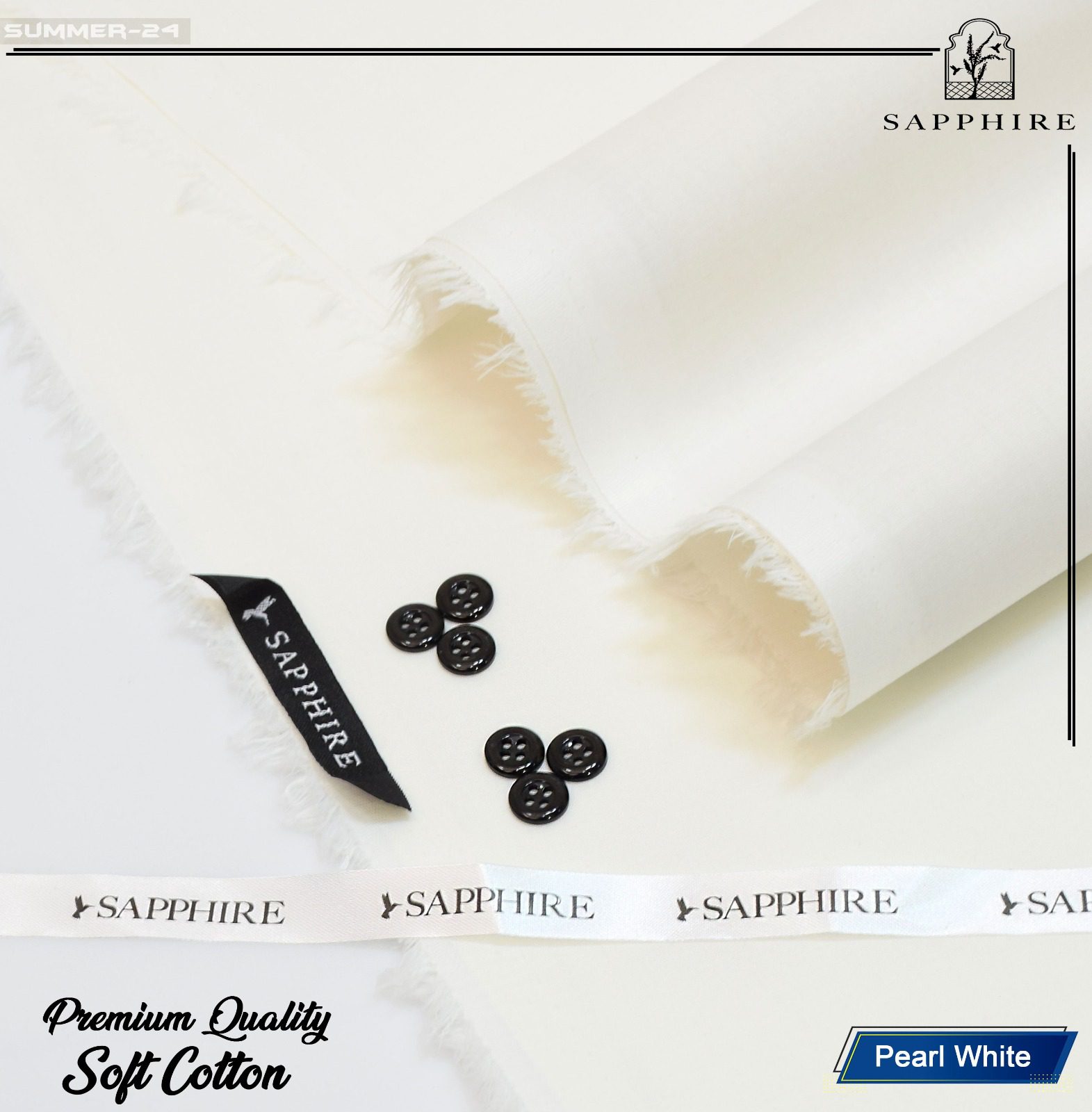 sapphire soft cotton pearl white