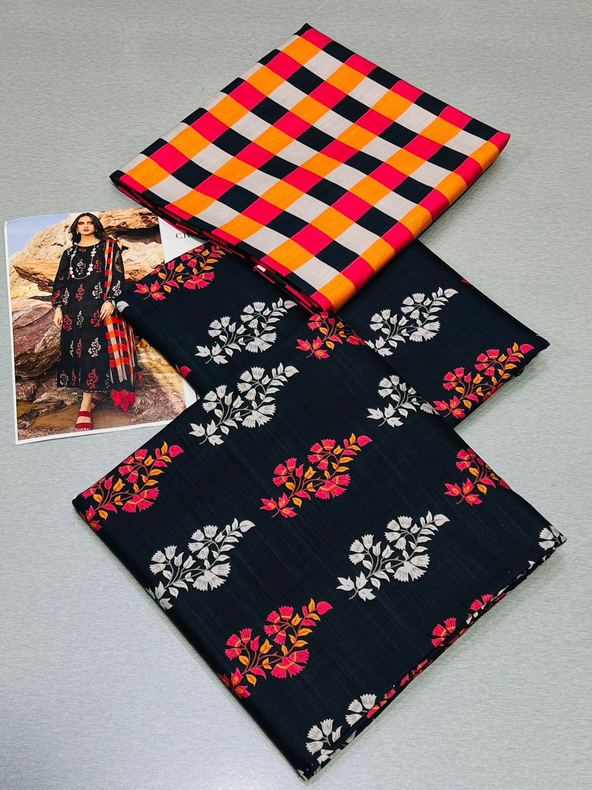 Charizma Digital Printed Linen-3PC - Image 2