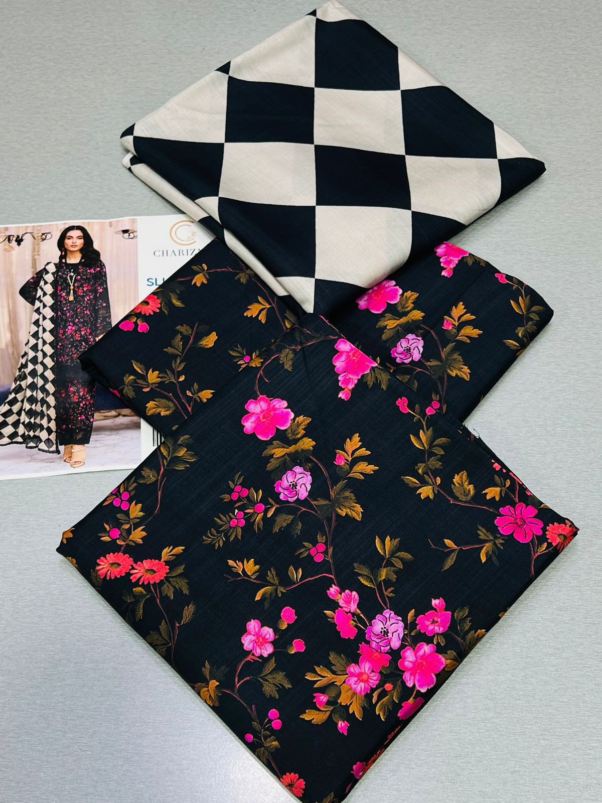Charizma Digital Printed Linen-3PC - Image 2