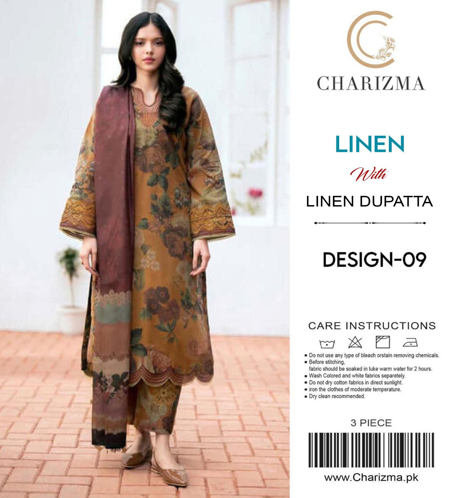 Charizma Digital Printed Linen-3PC
