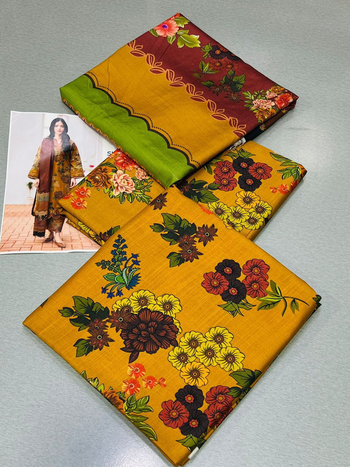 Charizma Digital Printed Linen-3PC - Image 2