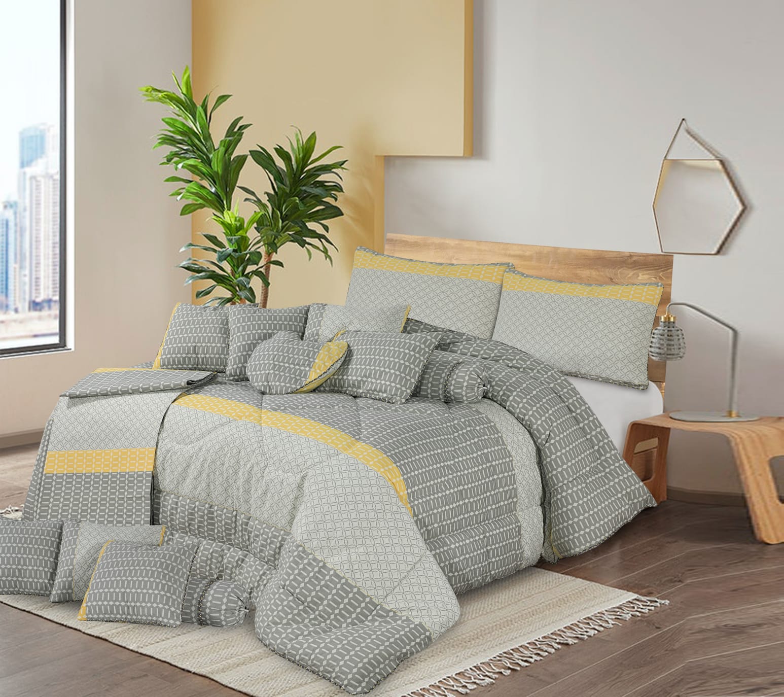 Diamond Plus Comforter Quilt Set 14 PCS